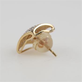 14kt Gold Clear Stone Single Earring