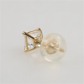 14kt Gold Clear Stone Single Earring