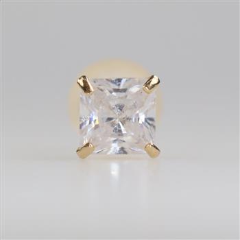 14kt Gold Clear Stone Single Earring
