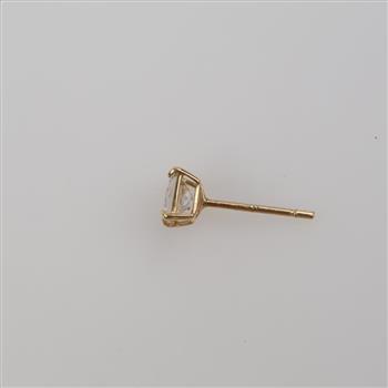 14kt Gold Clear Stone Square Stud Earring