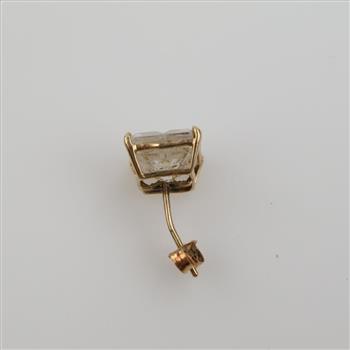 14kt Gold Clear Stone Stud Earring