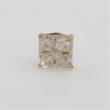 14kt Gold Clear Stone Stud Earring
