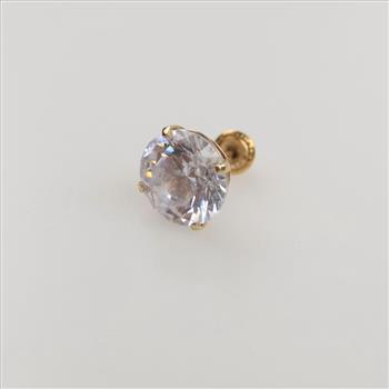 14kt Gold Clear Stone Stud Earring