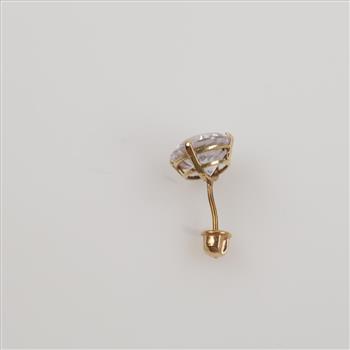 14kt Gold Clear Stone Stud Earring