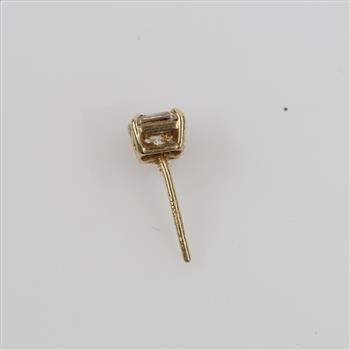 14kt Gold Clear Stone Stud Earring