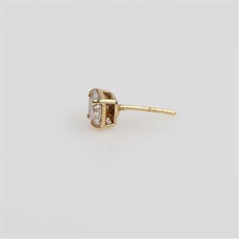 14kt Gold Clear Stone Stud Earring