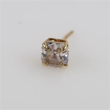 14kt Gold Clear Stone Stud Earring