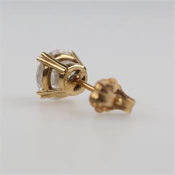 14kt Gold Clear Stone Stud Earring