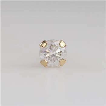 14kt Gold Clear Stone Stud Earring