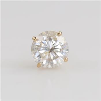 14kt Gold Clear Stone Stud Earring
