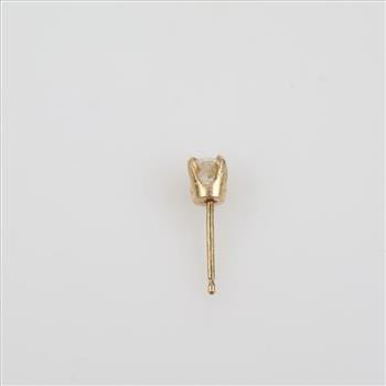 14kt Gold Clear Stone Stud Earring