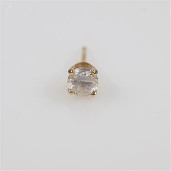 14kt Gold Clear Stone Stud Earring