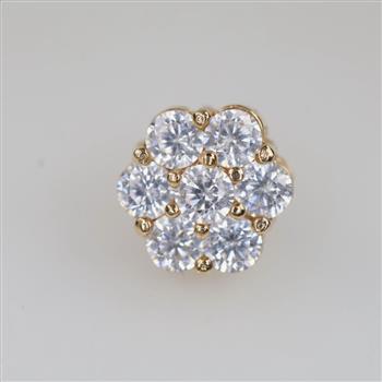 14kt Gold Clear Stone Stud Earring
