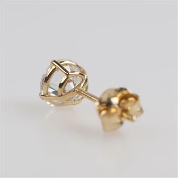 14kt Gold Clear Stone Stud Earring
