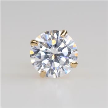 14kt Gold Clear Stone Stud Earring
