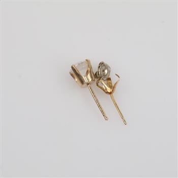 14kt Gold Clear Stone Stud Earrings