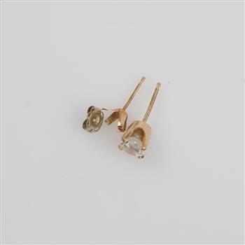 14kt Gold Clear Stone Stud Earrings