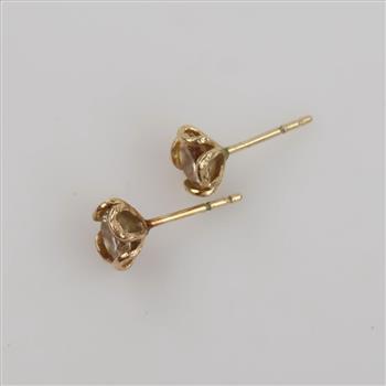 14kt Gold Clear Stone Stud Earrings