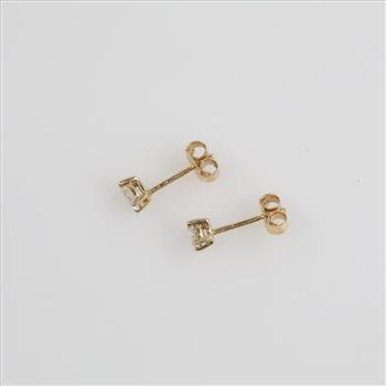 14kt Gold Clear Stone Stud Earrings