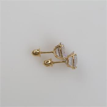 14kt Gold Clear Stone Stud Earrings