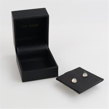 14kt Gold Clear Stone Stud Earrings