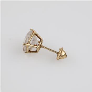 14kt Gold Clear Stone Stud Single Earring