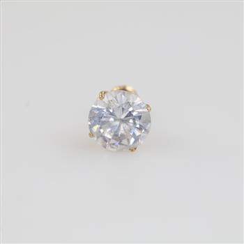 14kt Gold Clear Stone Stud Single Earring