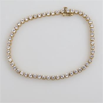 14kt Gold Clear Stone Tennis Bracelet