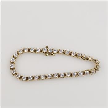 14kt Gold Clear Stone Tennis Bracelet