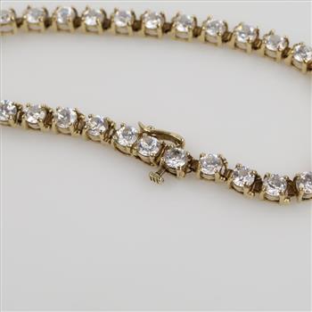14kt Gold Clear Stone Tennis Bracelet