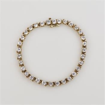 14kt Gold Clear Stone Tennis Bracelet