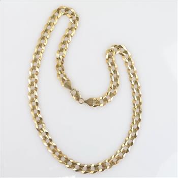 14kt Gold Cuban Link Necklace-Evaluated by Our Certified Gemologist-AGS/GIA