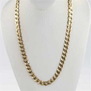 14kt Gold Cuban Link Necklace-Evaluated by Our Certified Gemologist-AGS/GIA