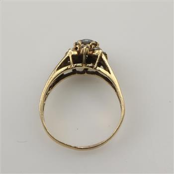 14kt Gold Cubic Zirconia Blue Spinel Ring