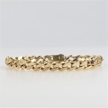 14kt Gold Cubic Zirconia Hollow Bracelet