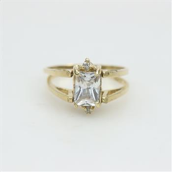 14kt Gold Cubic Zirconia Reversible Ring