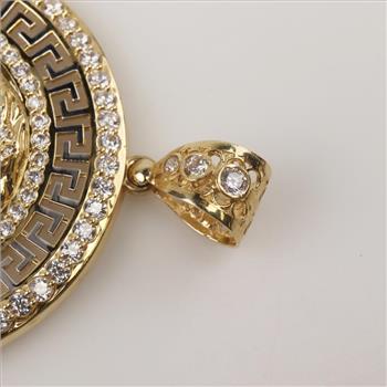 14kt Gold Cubic Zirconia Round Pendant