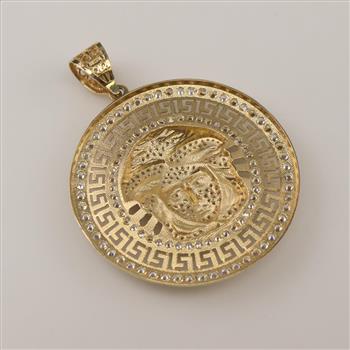 14kt Gold Cubic Zirconia Round Pendant