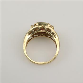 14kt Gold Cubic Zirconia Ruby Signet Ring