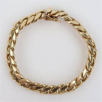 14kt Gold Curb Bracelet-Evaluated by Our Certified Gemologist-AGS/GIA