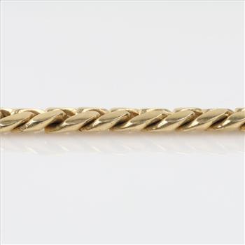 14kt Gold Curb Bracelet-Evaluated by Our Certified Gemologist-AGS/GIA