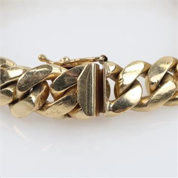 14kt Gold Curb Bracelet-Evaluated by Our Certified Gemologist-AGS/GIA