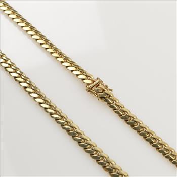 14kt Gold Curb Chain Necklace - Evaluated By Our Certified Gemologist