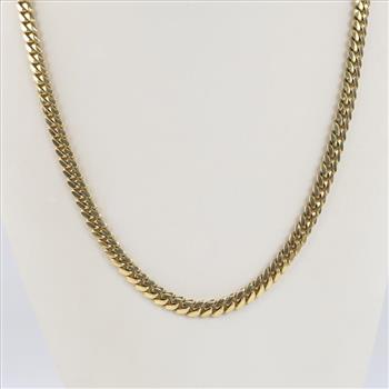 14kt Gold Curb Chain Necklace - Evaluated By Our Certified Gemologist