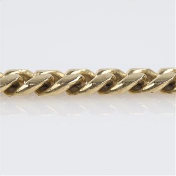 14kt Gold Curb Chain Necklace-Evaluated by Our Certified Gemologist-AGS/GIA