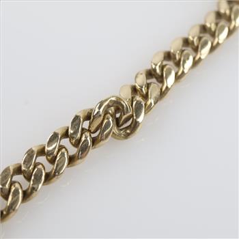 14kt Gold Curb Chain Necklace-Evaluated by Our Certified Gemologist-AGS/GIA