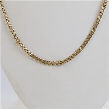 14kt Gold Curb Chain Necklace-Evaluated By Our Certified Gemologist-AGS/GIA