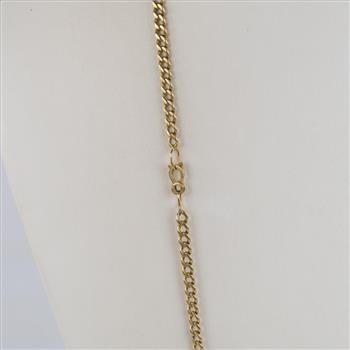 14kt Gold Curb Chain Necklace-Evaluated By Our Certified Gemologist-AGS/GIA