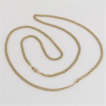 14kt Gold Curb Chain Necklace-Evaluated By Our Certified Gemologist-AGS/GIA