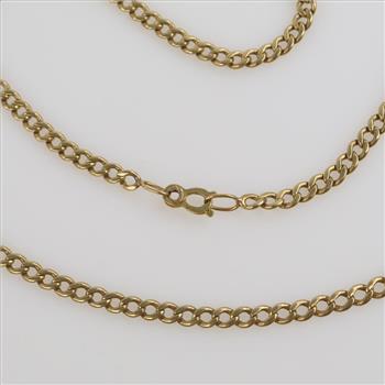 14kt Gold Curb Chain Necklace-Evaluated By Our Certified Gemologist-AGS/GIA